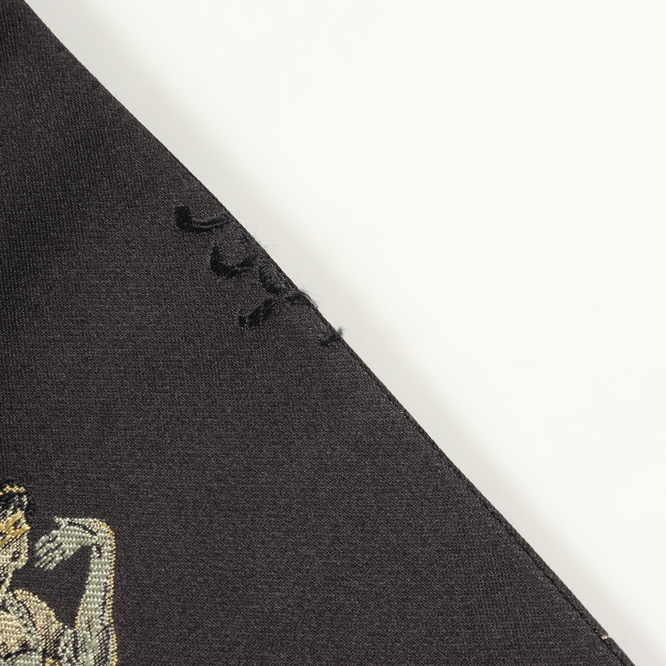 刺繍 総柄 テーラードジャケット シルク ブラック ゴールド エルメス