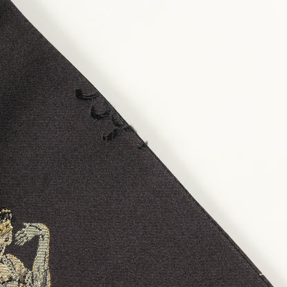 刺繍 総柄 テーラードジャケット シルク ブラック ゴールド エルメス アウター HERMES