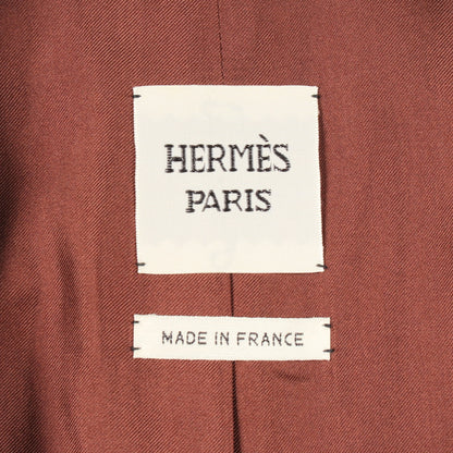 刺繍 総柄 テーラードジャケット シルク ブラック ゴールド エルメス アウター HERMES