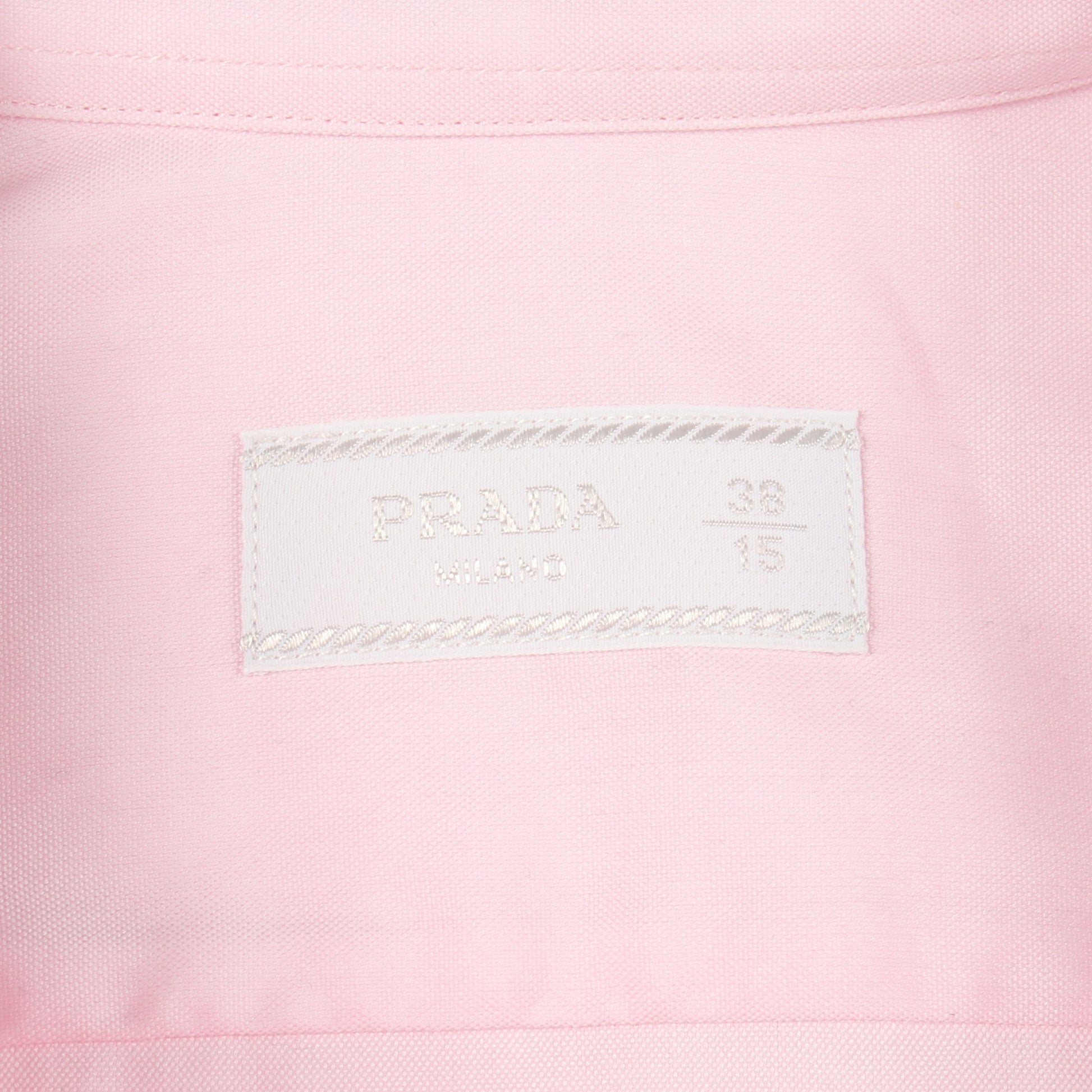 ロゴ刺繍 長袖 シャツ コットン ピンク プラダ トップス PRADA