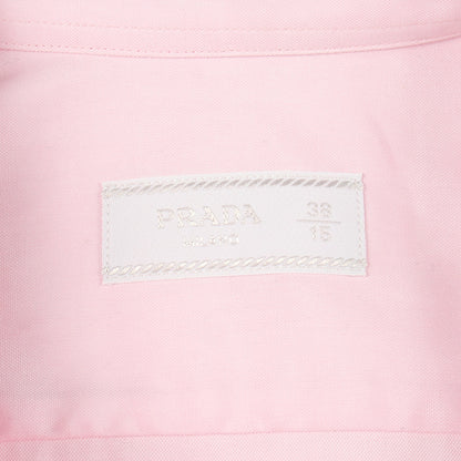 ロゴ刺繍 長袖 シャツ コットン ピンク プラダ トップス PRADA