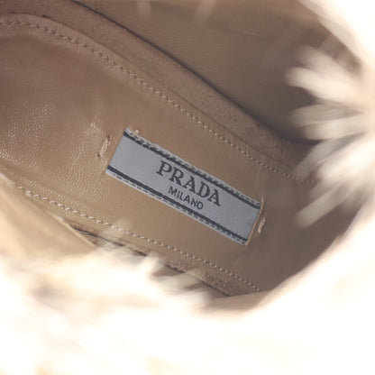 ブーツ スエード ファー ベージュ プラダ シューズ PRADA