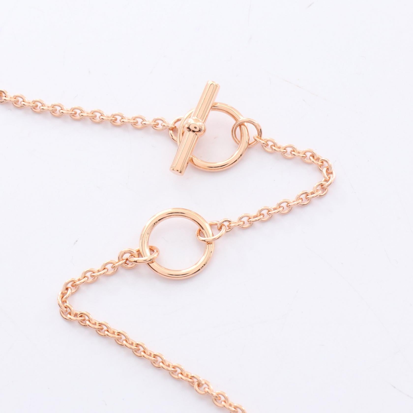 シェーヌダンクル ミニマイヨンPM ネックレス GP ピンクゴールド ブラック エルメス アクセサリー HERMES