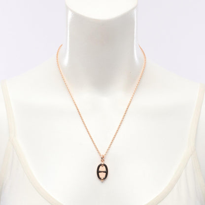 シェーヌダンクル ミニマイヨンPM ネックレス GP ピンクゴールド ブラック エルメス アクセサリー HERMES