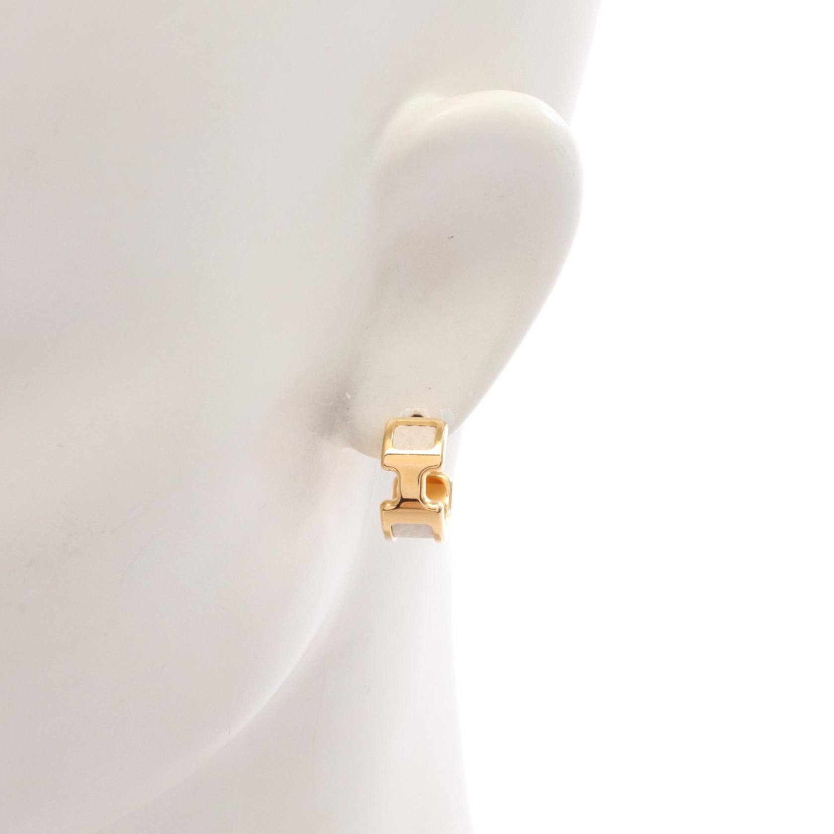 オランプPM フープ ピアス ヴォーエプソン GP ホワイト ゴールド エルメス アクセサリー HERMES