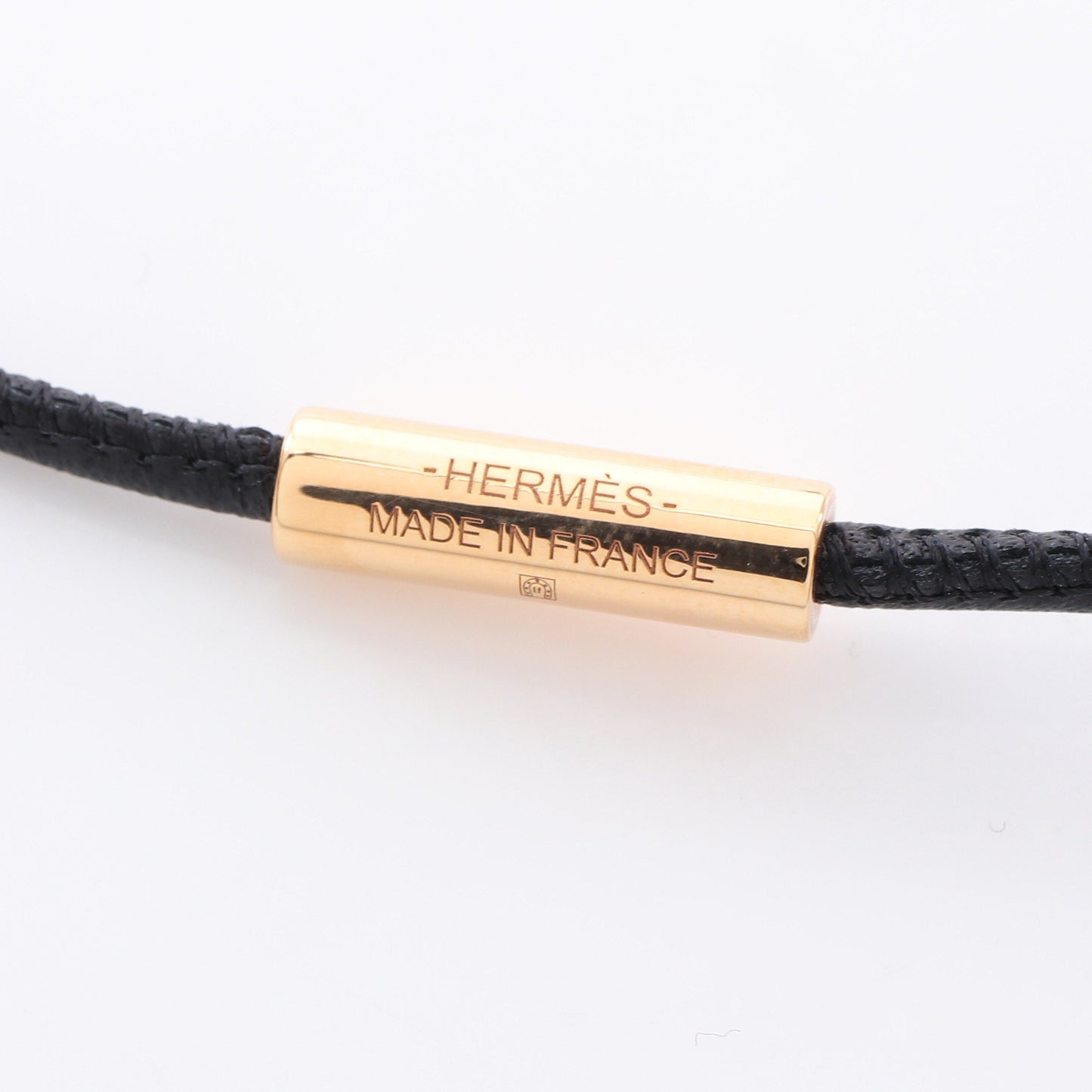 ループグラン ネックレス GP レザー ゴールド ブラック エルメス アクセサリー HERMES