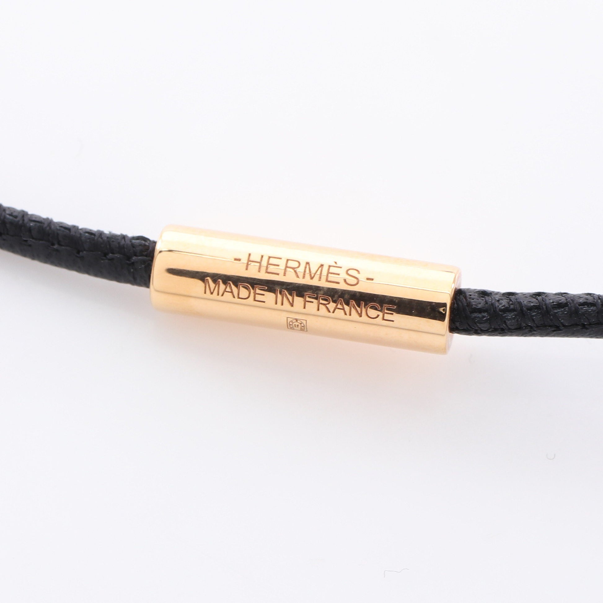 ループグラン ネックレス GP レザー ゴールド ブラック エルメス アクセサリー HERMES