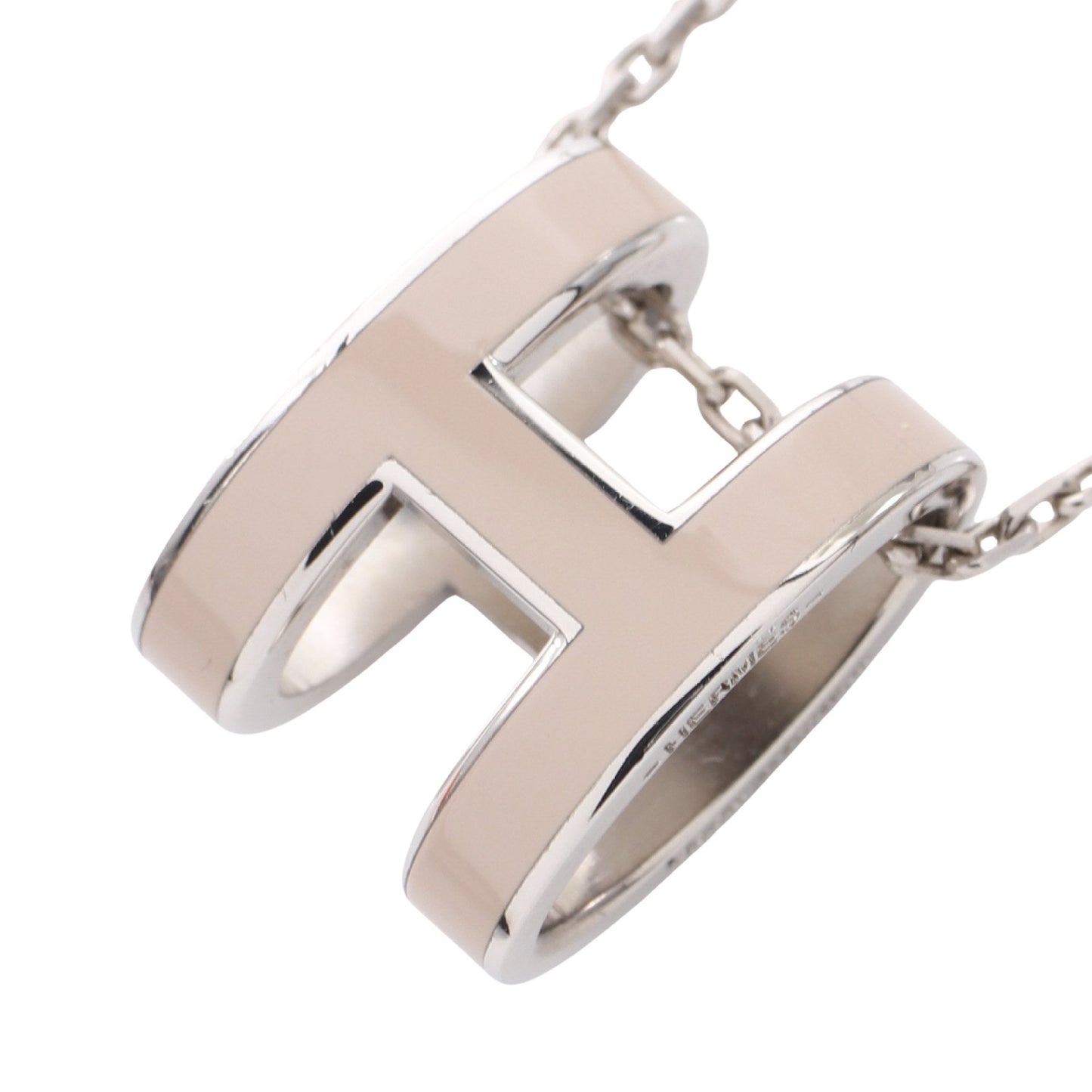 POP H ポップアッシュ ネックレス ベージュ シルバー エルメス アクセサリー HERMES