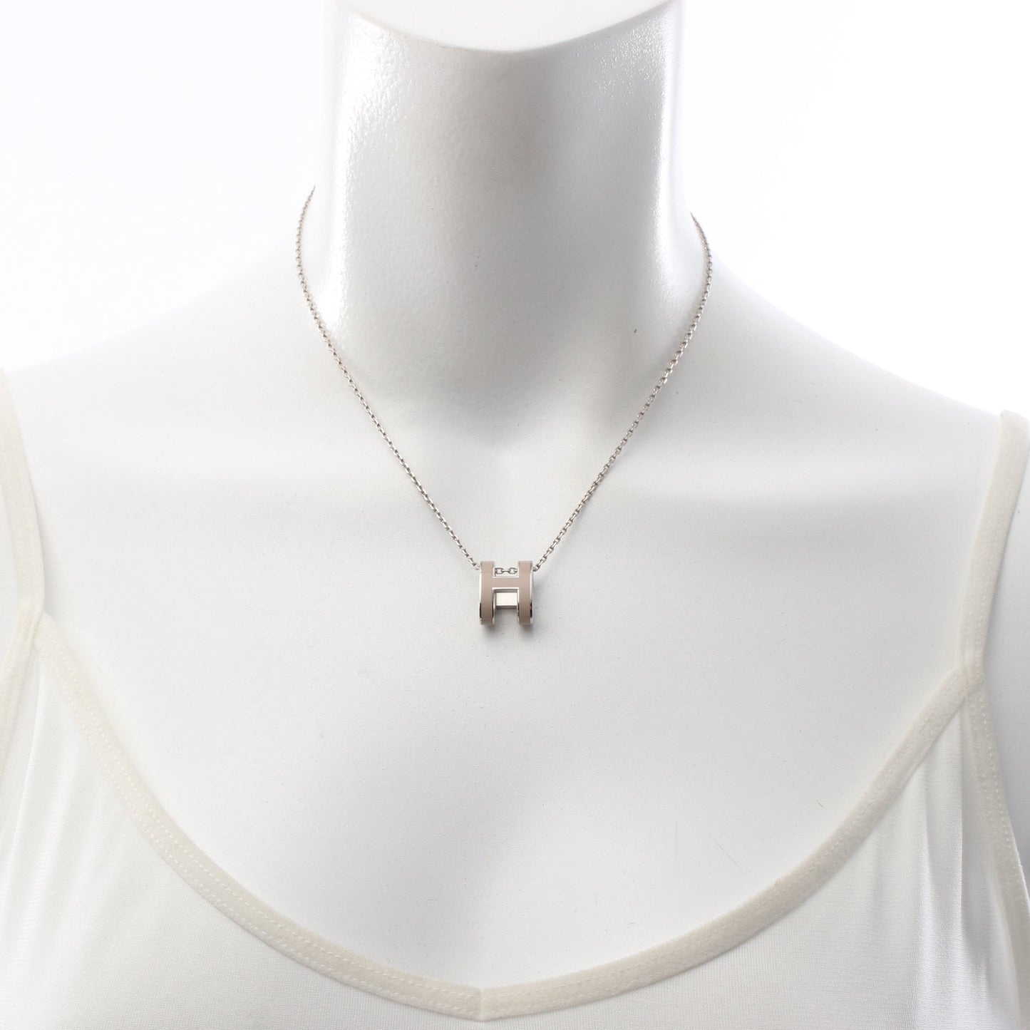 POP H ポップアッシュ ネックレス ベージュ シルバー エルメス アクセサリー HERMES