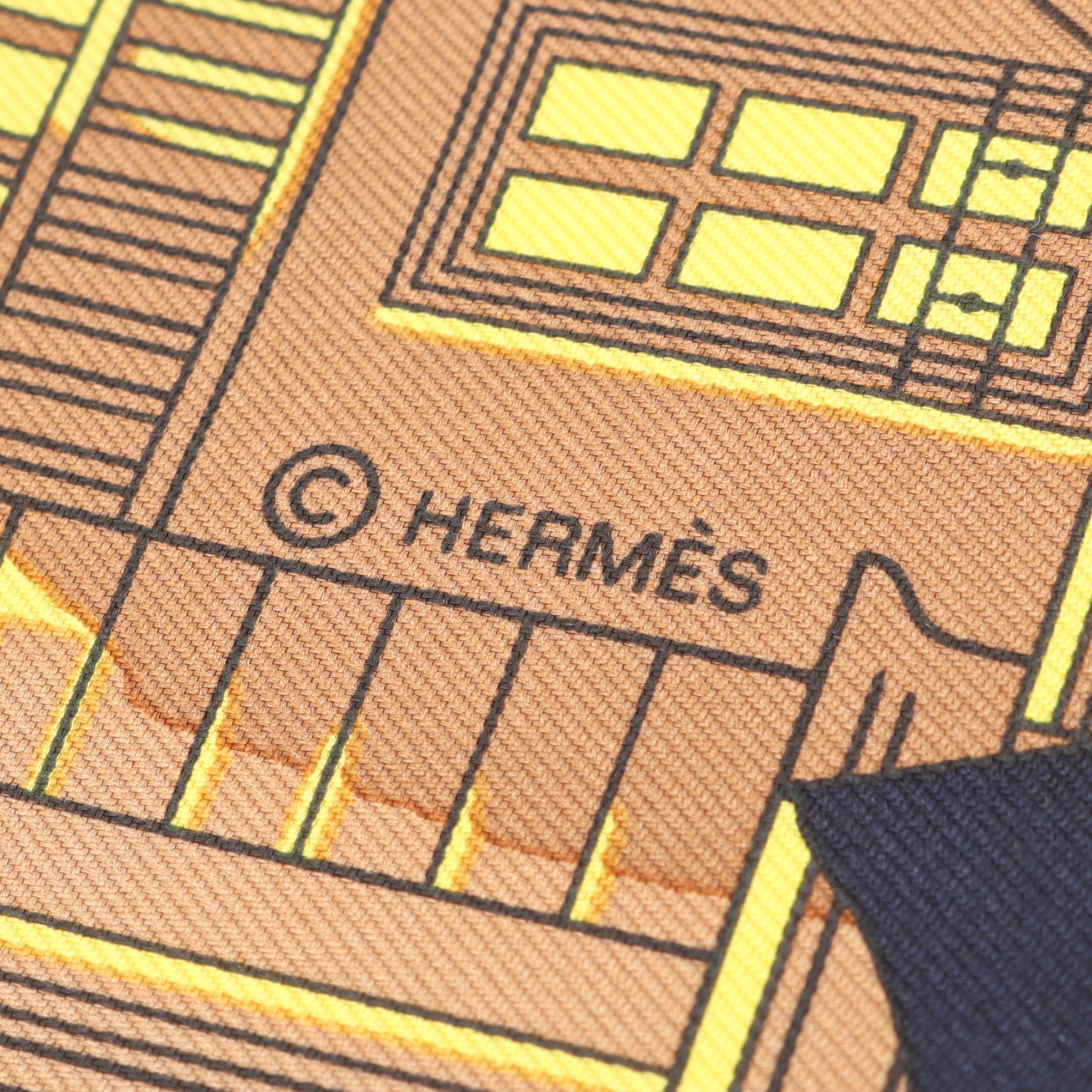 カレ90 HERMES PARADE スカーフ シルク ブルー マルチカラー エルメス