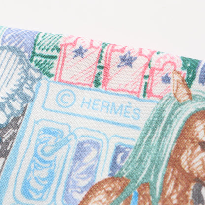 ツイリー City of Light リボン スカーフ シルク ブルー マルチカラー エルメス 財布・小物 HERMES