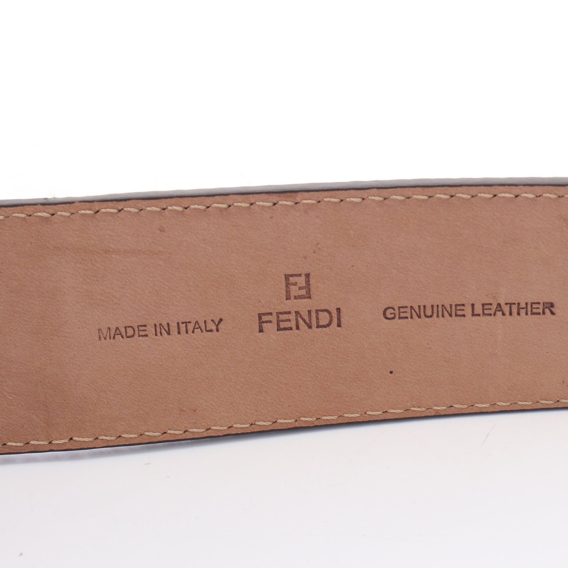 FFロゴバックル レオパード ゴールド金具 ベルト ハラコ ベージュ ダークブラウン フェンディ 財布・小物 FENDI