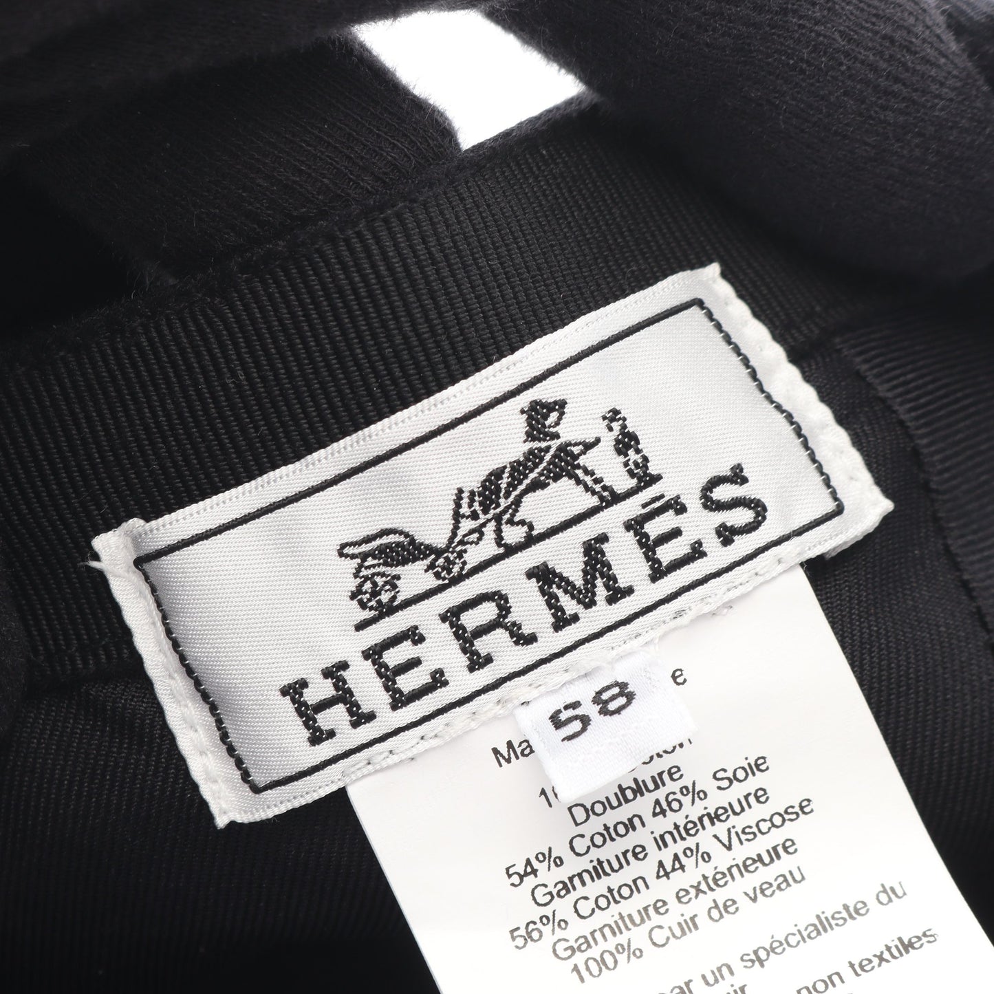 ネヴァダ Hストライプ キャップ コットン ブラック エルメス 財布・小物 HERMES