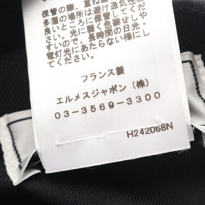 ネヴァダ Hストライプ キャップ コットン ブラック エルメス 財布・小物 HERMES