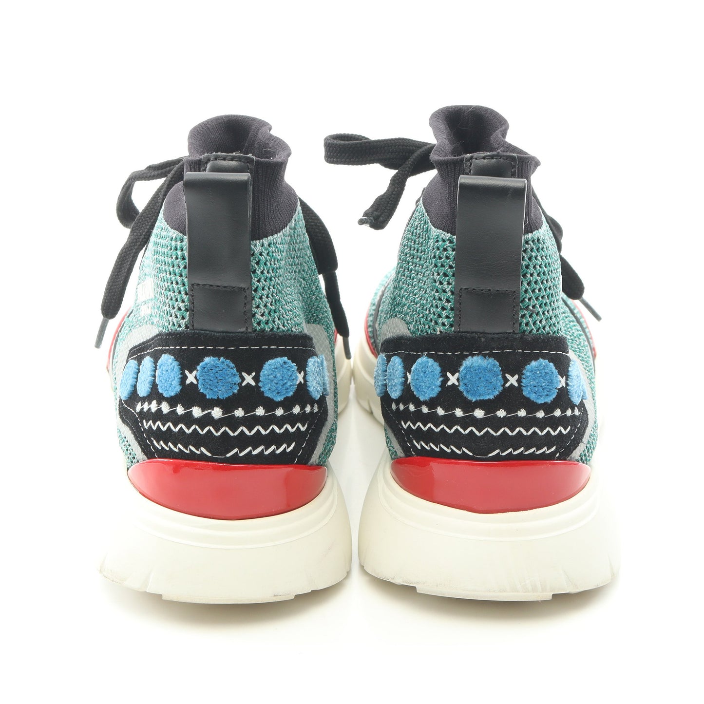Heroes Tribe フリンジ ハイカットスニーカー ニットファブリック レザー グリーン ブラック レッド ヴァレンティノ シューズ VALENTINO