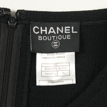 ココマークボタン 半袖 ワンピース ウール ブラック 98C シャネル ワンピース CHANEL