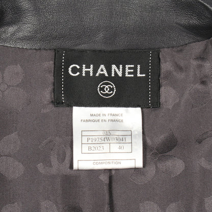 ココマーク ジップアップ ベスト ラムスキン ダークグレー 02A シャネル トップス CHANEL