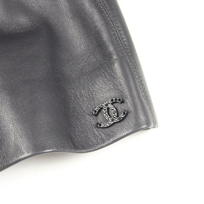 ココマーク ジップアップ ベスト ラムスキン ダークグレー 02A シャネル トップス CHANEL