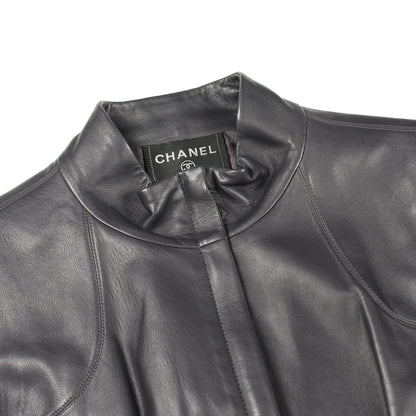 ココマーク ジップアップ ベスト ラムスキン ダークグレー 02A シャネル トップス CHANEL