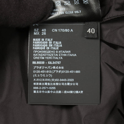 ナッパレザー フード付き ロングコート レザー ブラック プラダ アウター PRADA
