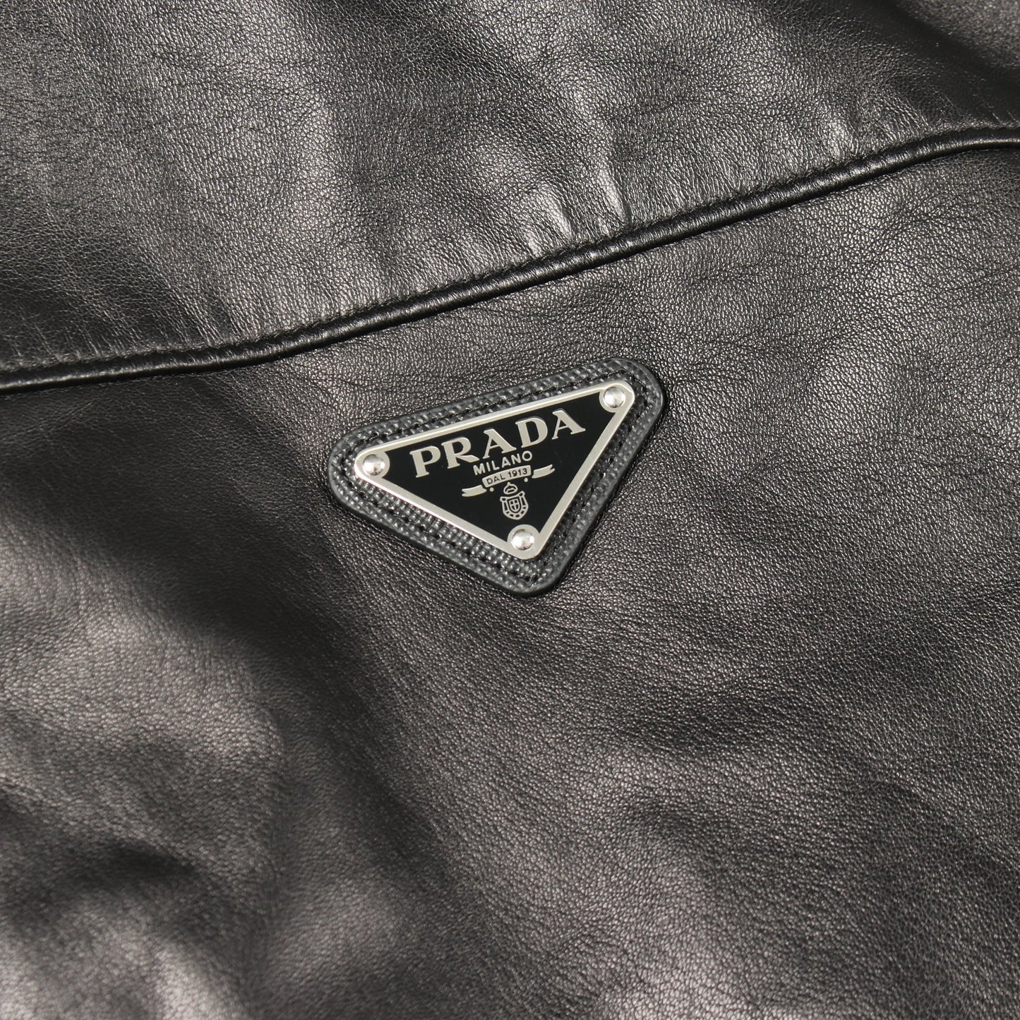ナッパレザー フード付き ロングコート レザー ブラック プラダ アウター PRADA