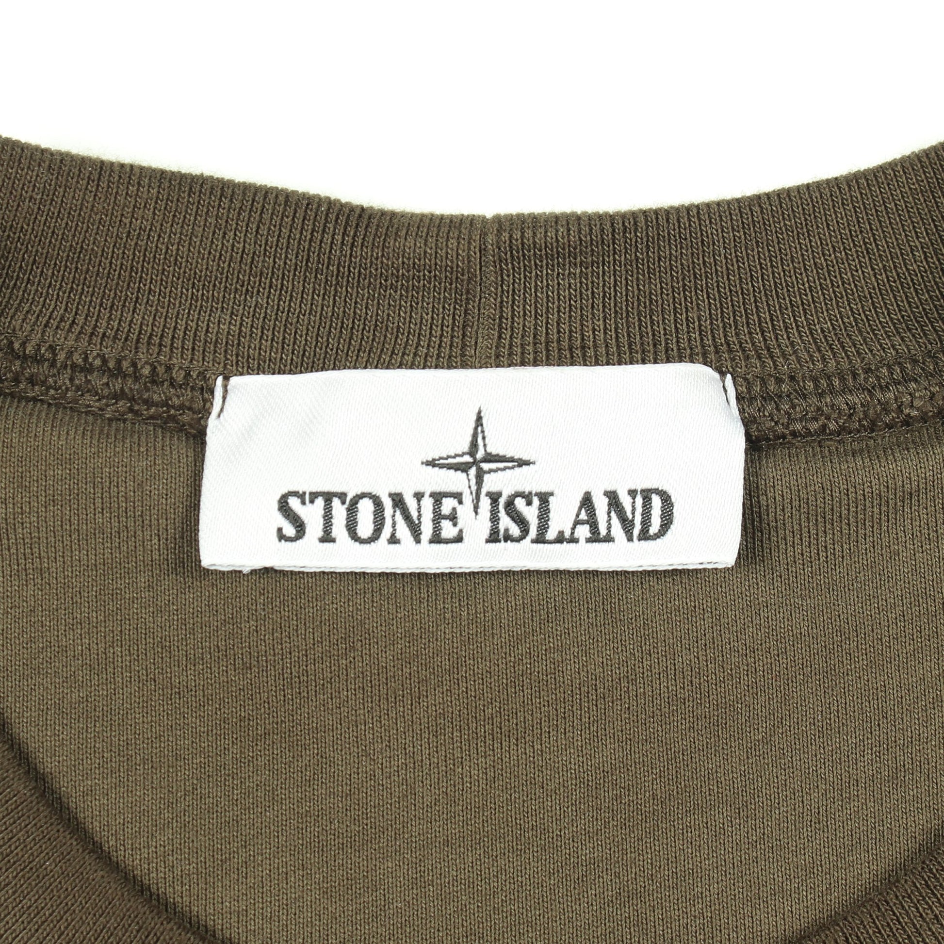 クルーネック スウェットシャツ コットン カーキグリーン ストーンアイランド トップス Stone Island