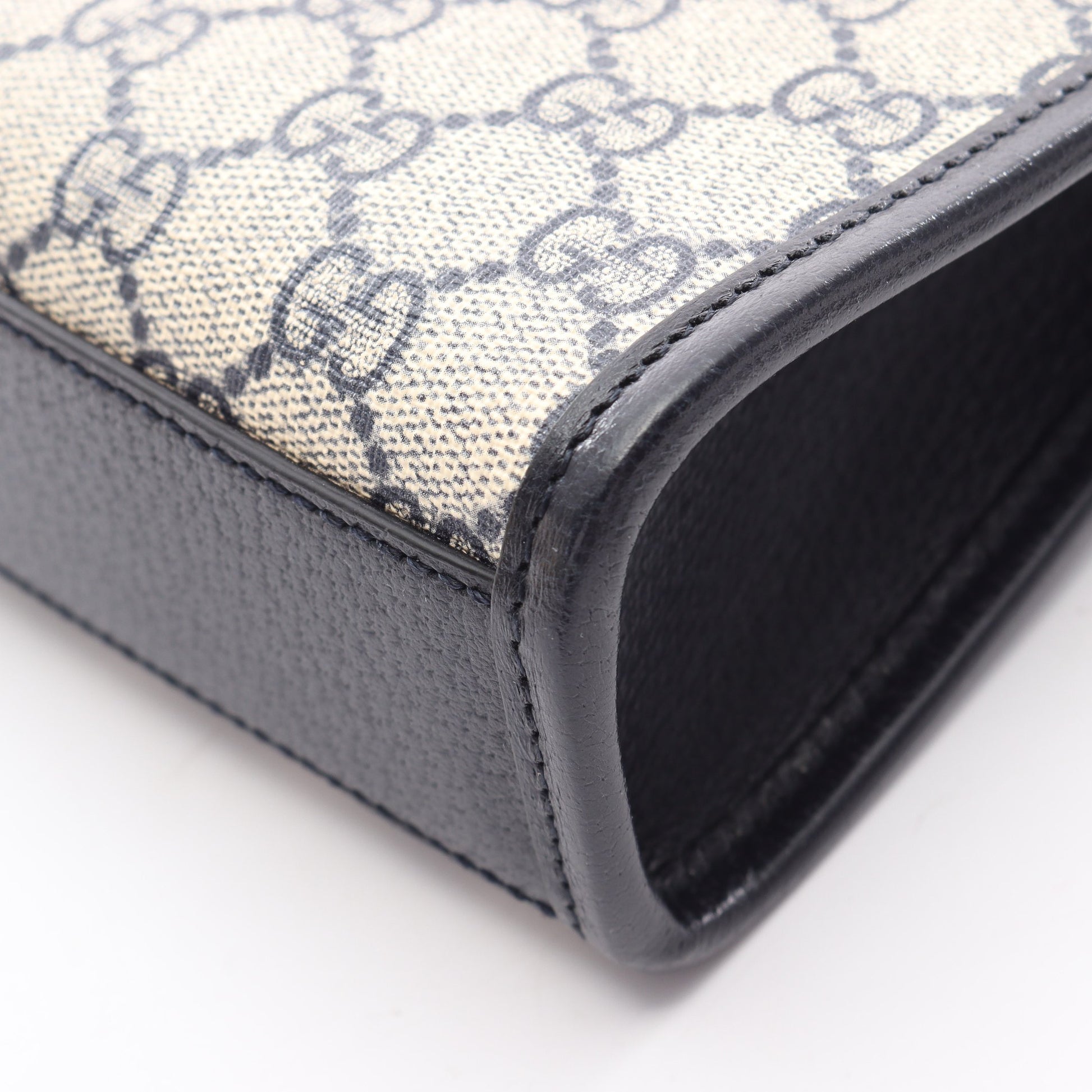 インターロッキングG ミニトートバッグ 2WAY ハンドバッグ PVC レザー ベージュ ネイビー グッチ バッグ GUCCI
