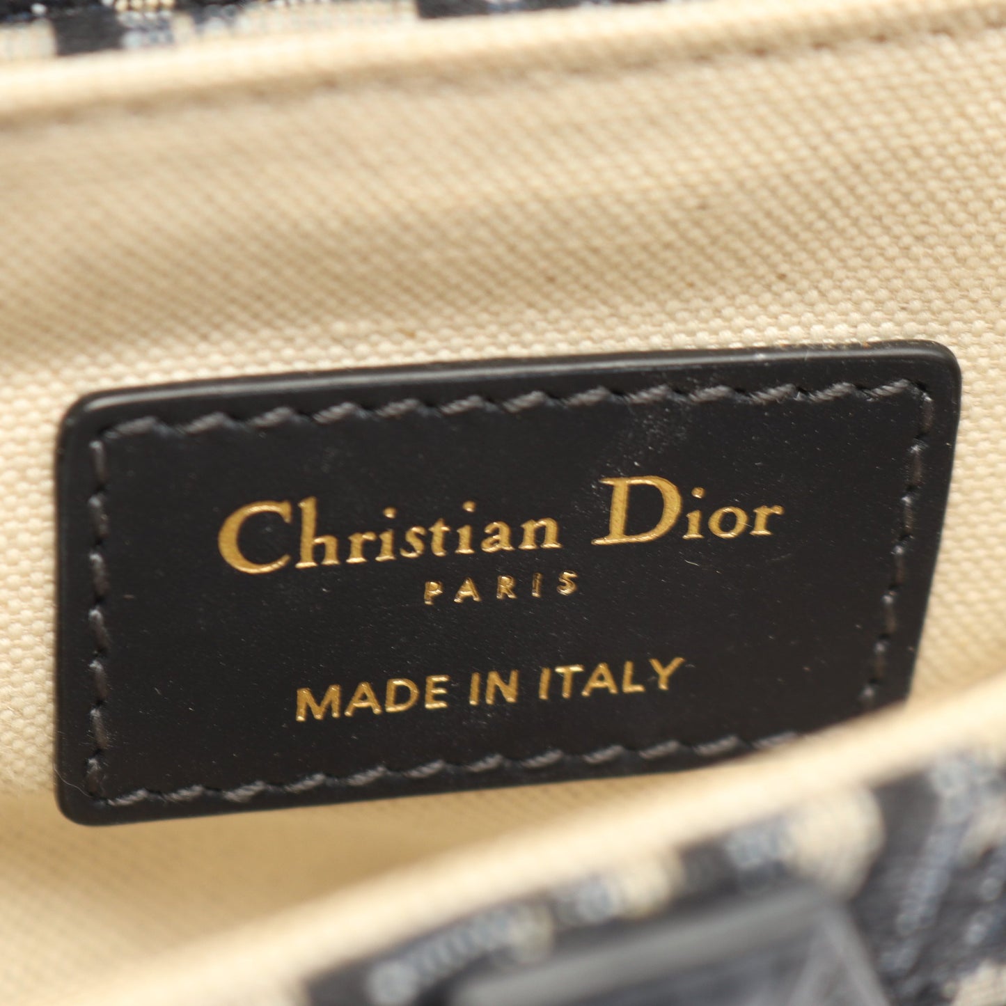 サドルバッグ ミニ オブリークジャカード ハンドバッグ キャンバス レザー ベージュ ネイビー クリスチャンディオール バッグ Christian Dior