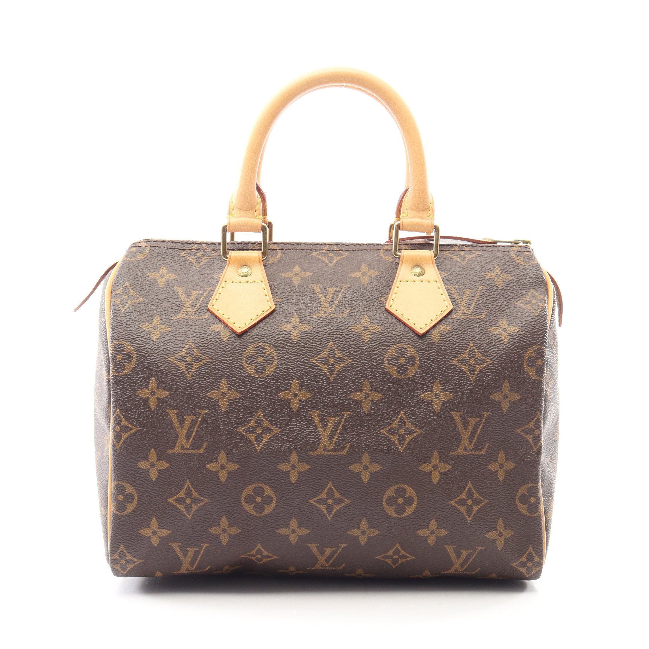 ★☆Aランク保管品☆★Louis Vuitton モノグラム スピーディ限定格安 スピーディ25 モノグラム ハンドバッグ PVC レザー ブラウン ルイ