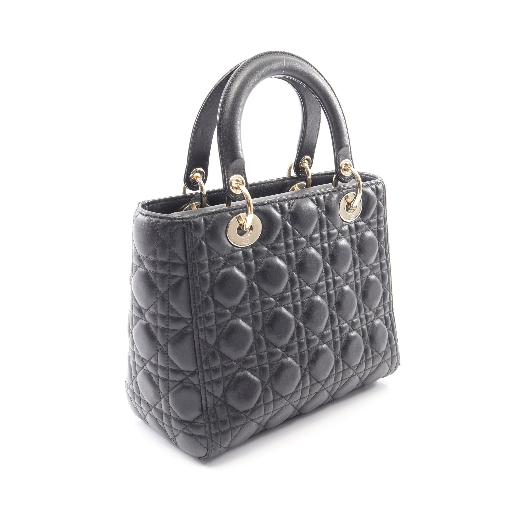LADY DIOR レディディオール カナージュ 2WAY ハンドバッグ レザー