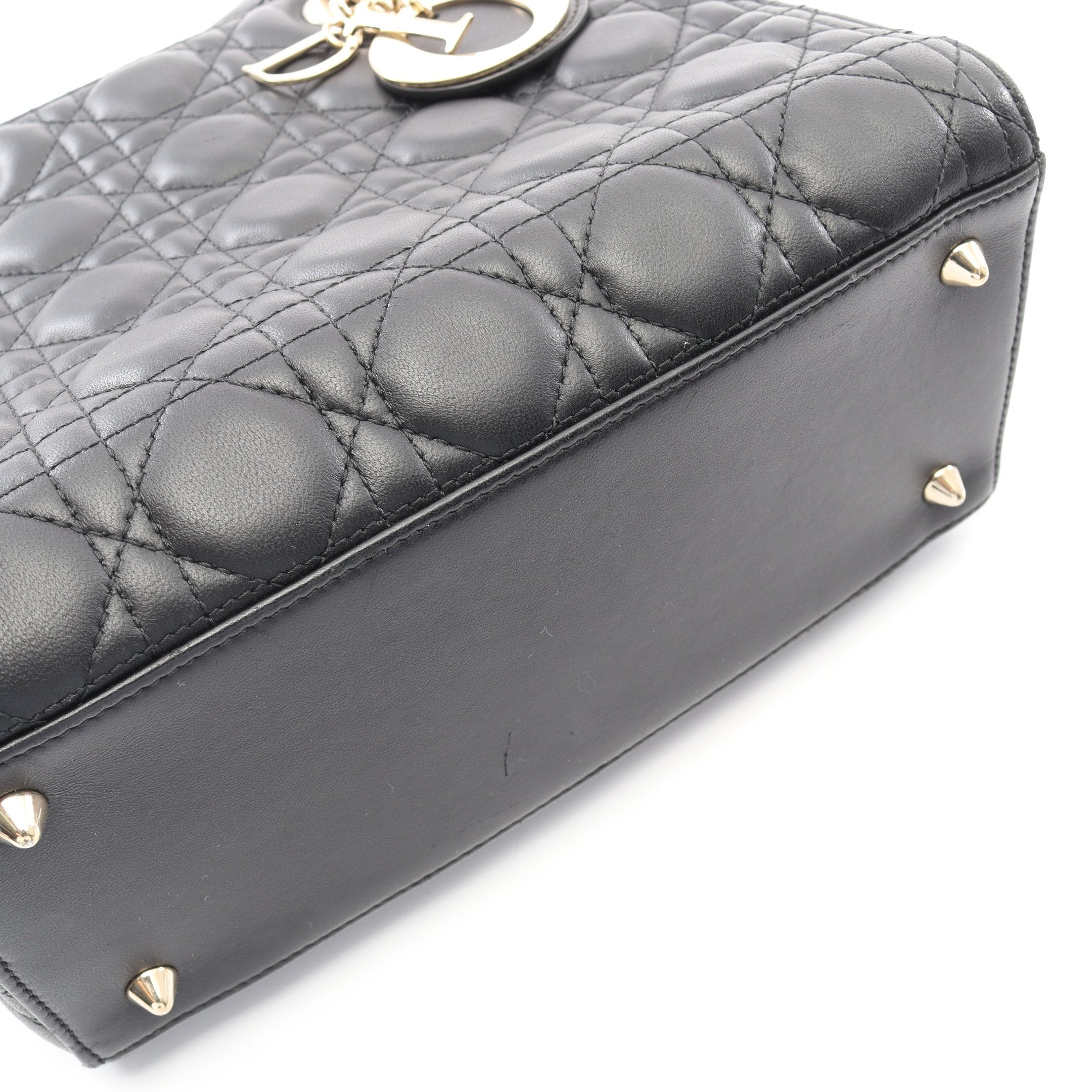 LADY DIOR レディディオール カナージュ 2WAY ハンドバッグ レザー