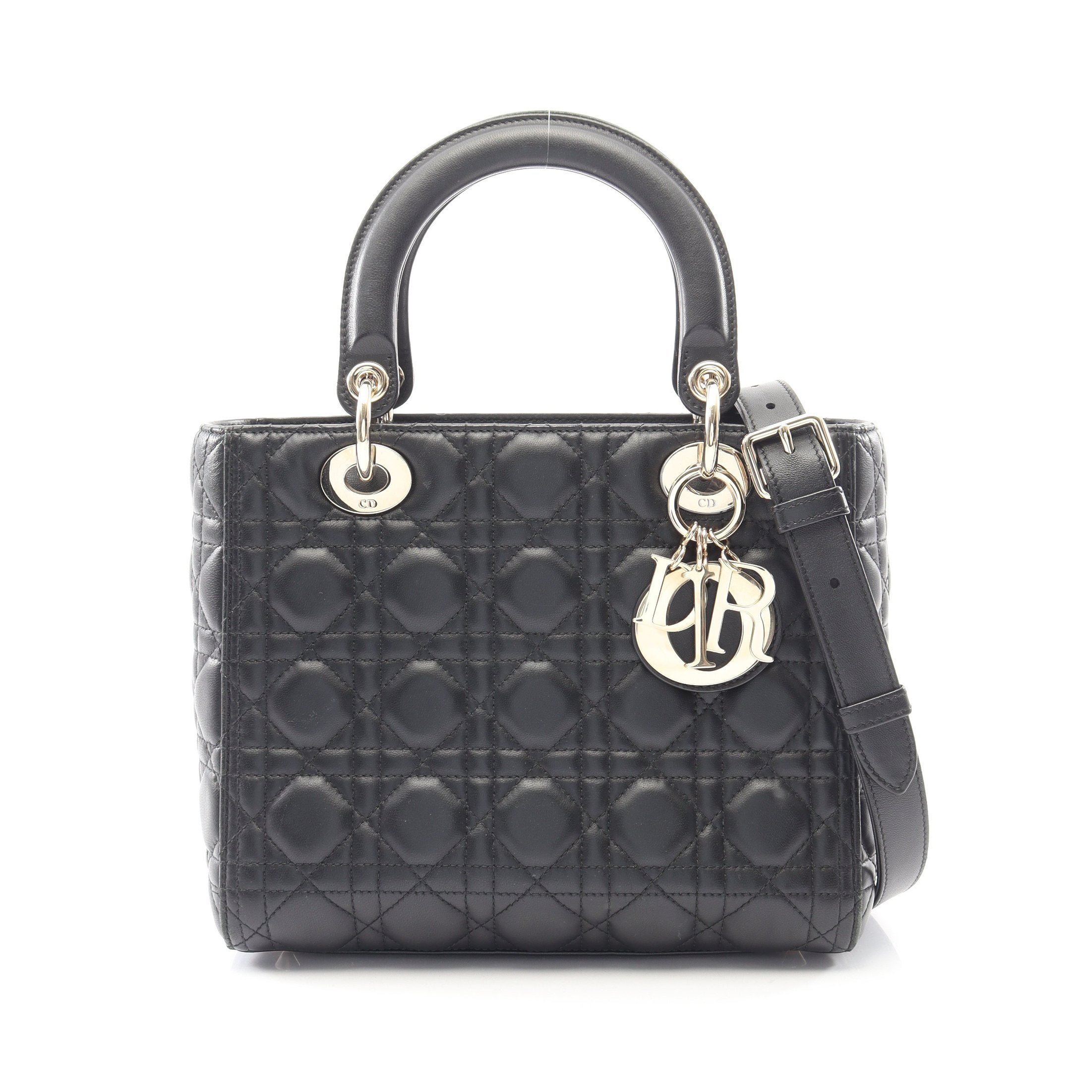 LADY DIOR レディディオール カナージュ 2WAY ハンドバッグ レザー