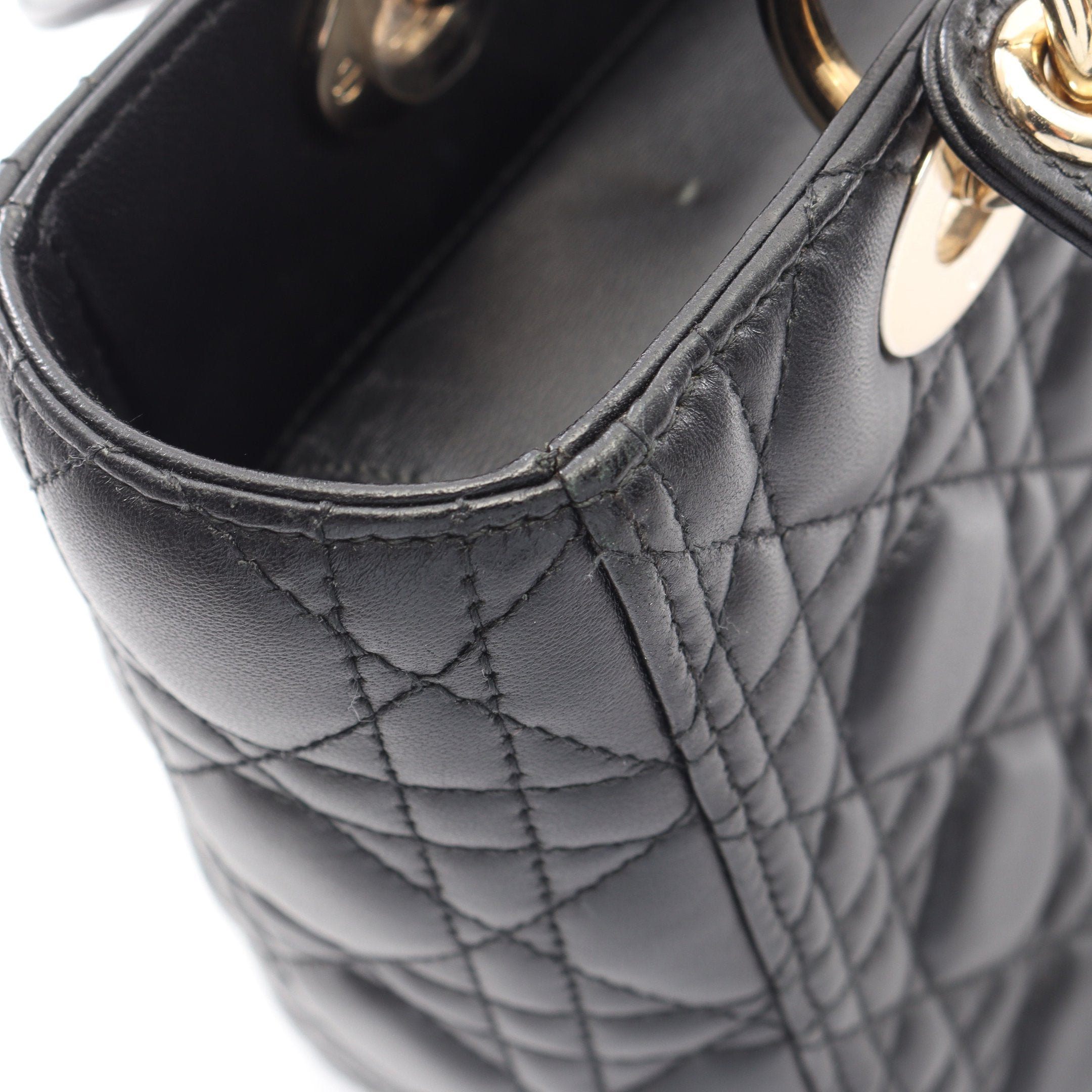 LADY DIOR レディディオール カナージュ 2WAY ハンドバッグ レザー