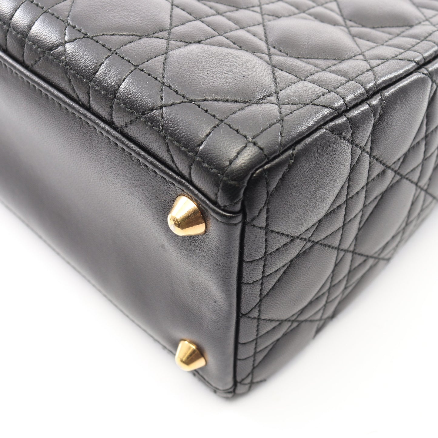 レディディオール ラージ カナージュ 2WAY ハンドバッグ レザー ブラック クリスチャンディオール バッグ Christian Dior
