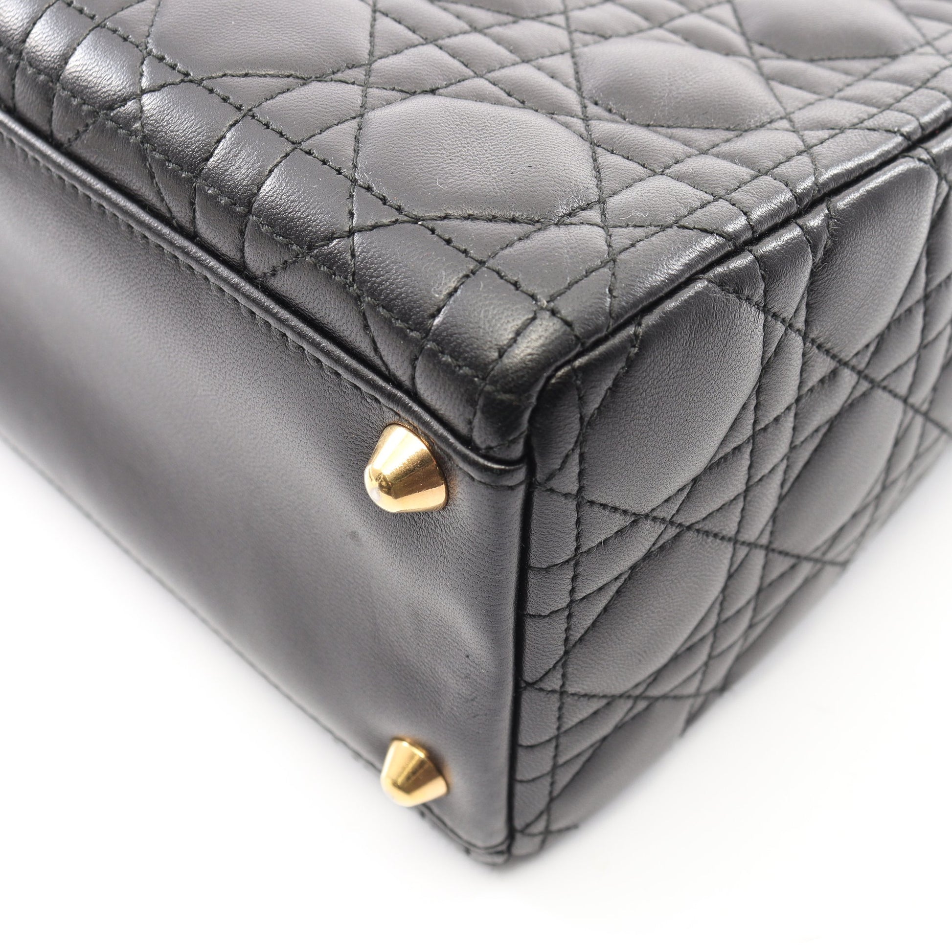 レディディオール ラージ カナージュ 2WAY ハンドバッグ レザー ブラック クリスチャンディオール バッグ Christian Dior