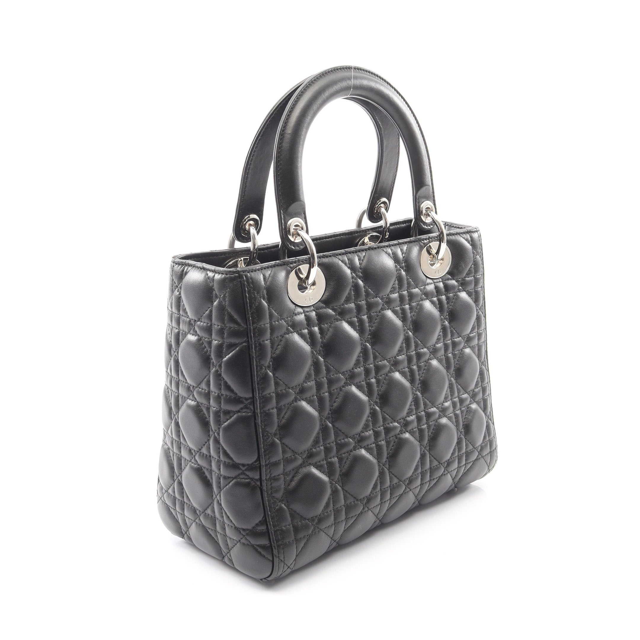 LADY DIOR レディディオール カナージュ 2WAY ハンドバッグ レザー