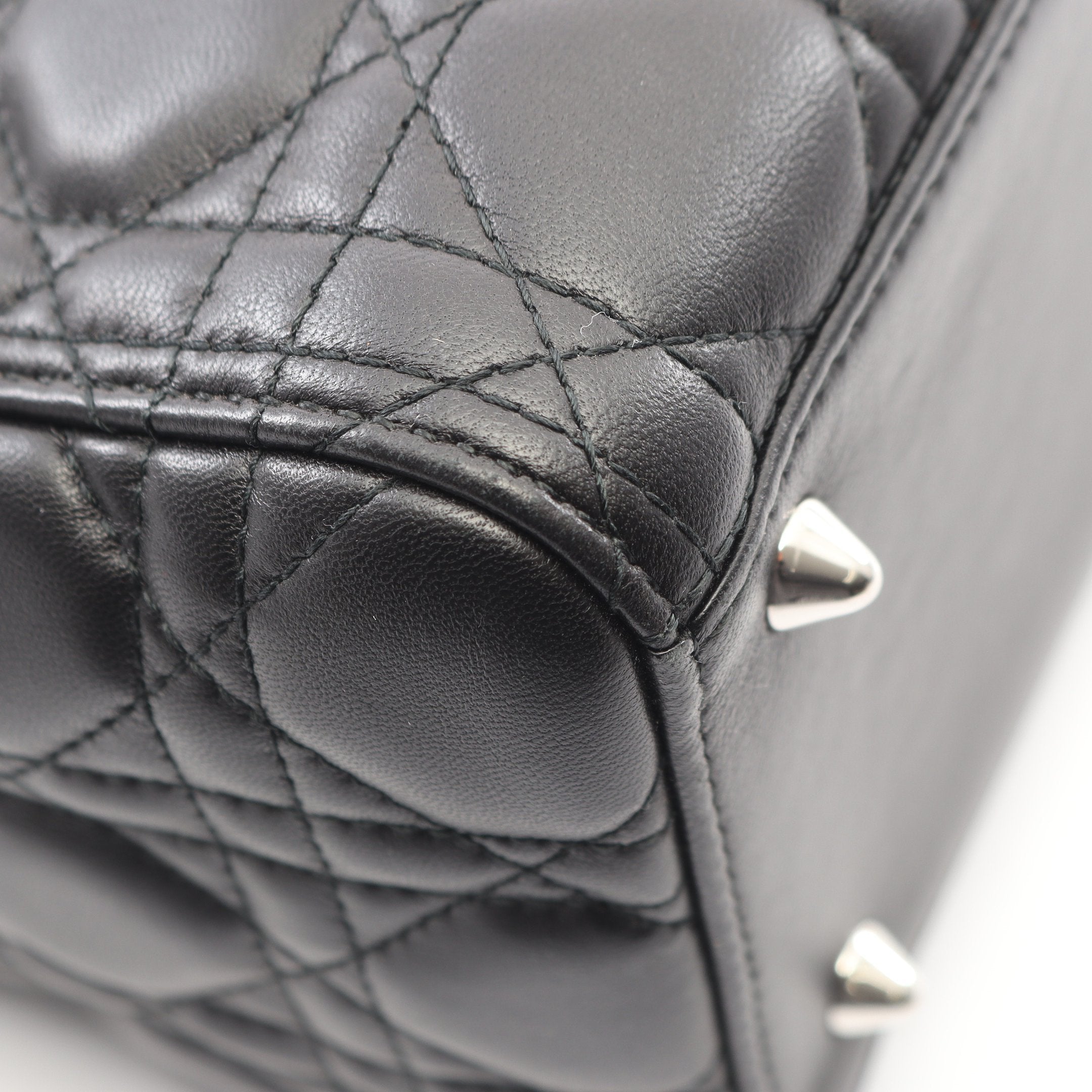 LADY DIOR レディディオール カナージュ 2WAY ハンドバッグ レザー