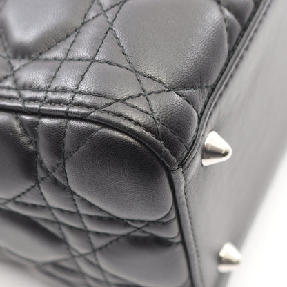 LADY DIOR レディディオール カナージュ 2WAY ハンドバッグ レザー ブラック クリスチャンディオール バッグ Christian Dior
