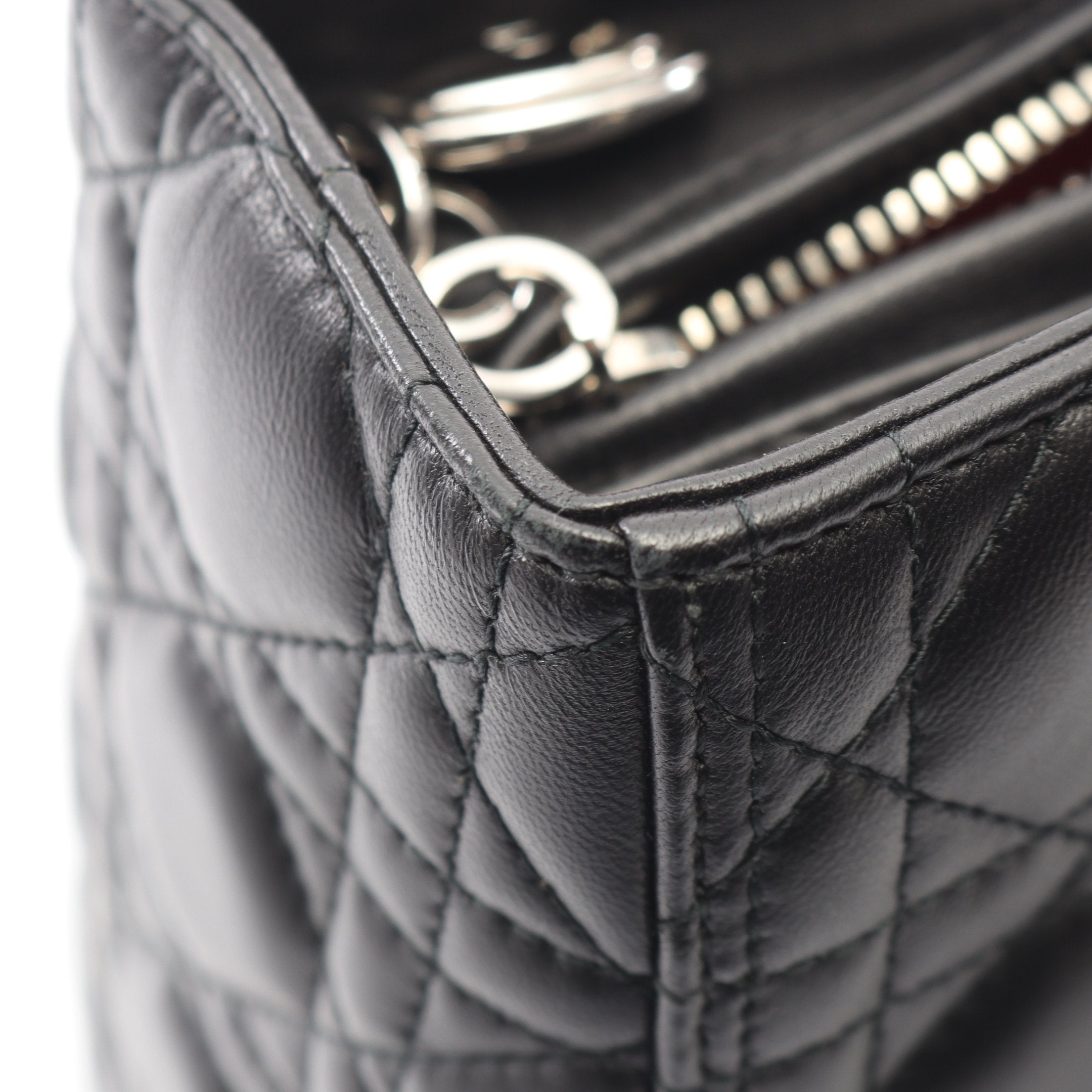 LADY DIOR レディディオール カナージュ 2WAY ハンドバッグ レザー