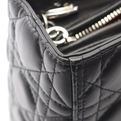 LADY DIOR レディディオール カナージュ 2WAY ハンドバッグ レザー ブラック クリスチャンディオール バッグ Christian Dior