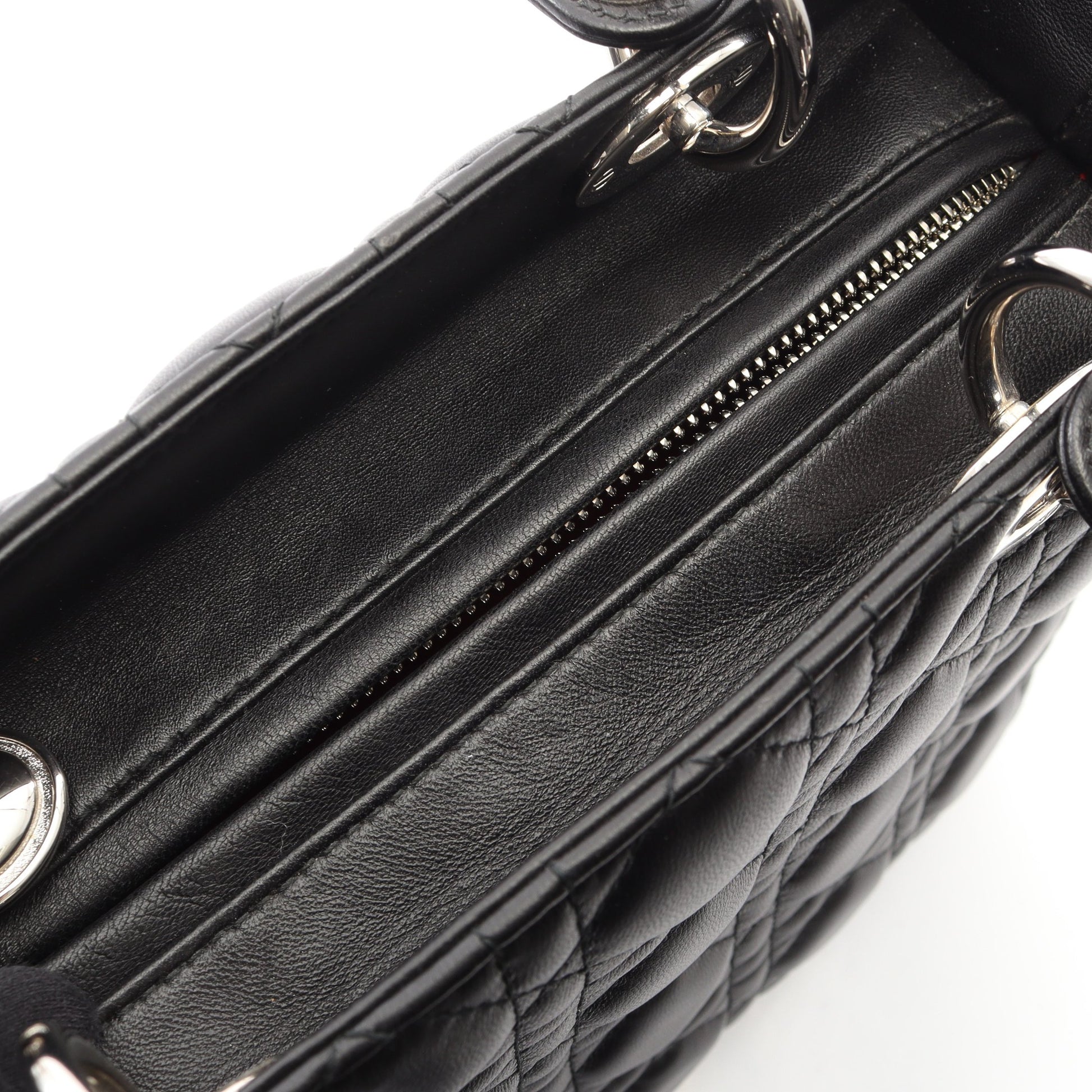 LADY DIOR レディディオール カナージュ 2WAY ハンドバッグ レザー 