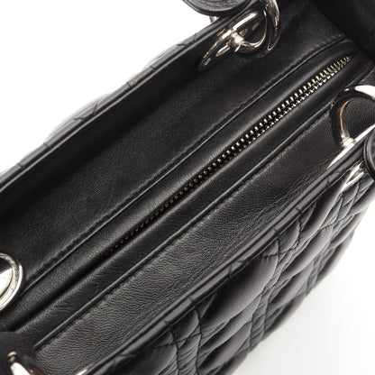 LADY DIOR レディディオール カナージュ 2WAY ハンドバッグ レザー ブラック クリスチャンディオール バッグ Christian Dior