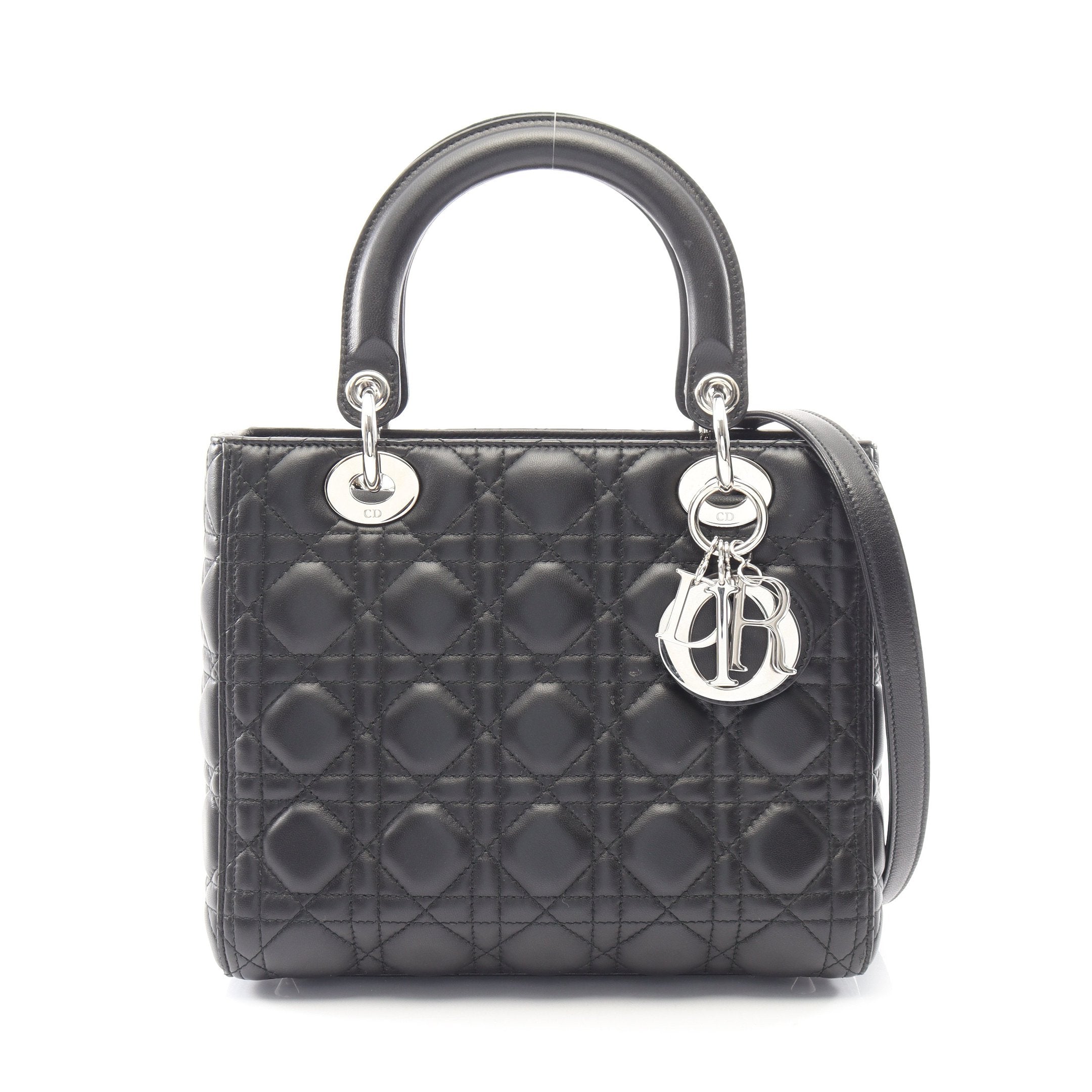 クリスチャンディオール  ハンドバッグ ブラック  Christian Dior カナージュ レディディオール Lady Dior ディオール ハンドバッグ ショルダーバッグ カナージュ