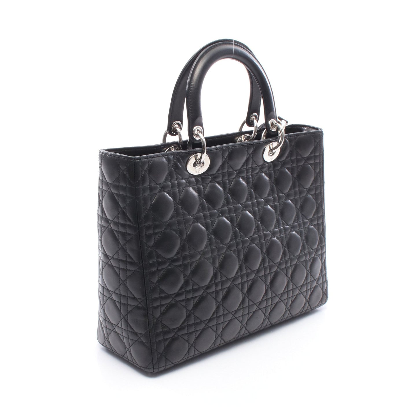 レディディオール ラージ カナージュ 2WAY ハンドバッグ レザー ブラック クリスチャンディオール バッグ Christian Dior