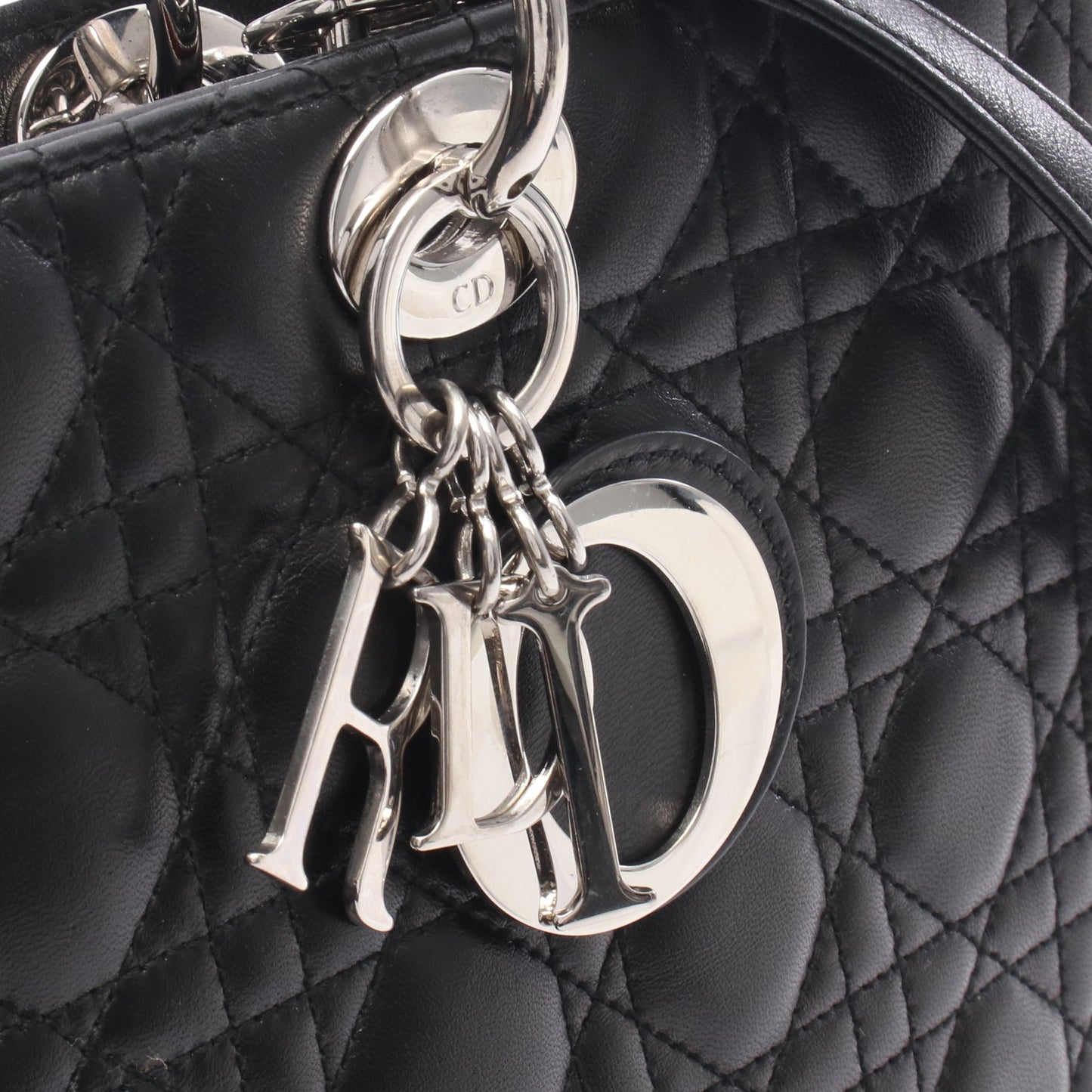 レディディオール ラージ カナージュ 2WAY ハンドバッグ レザー ブラック クリスチャンディオール バッグ Christian Dior