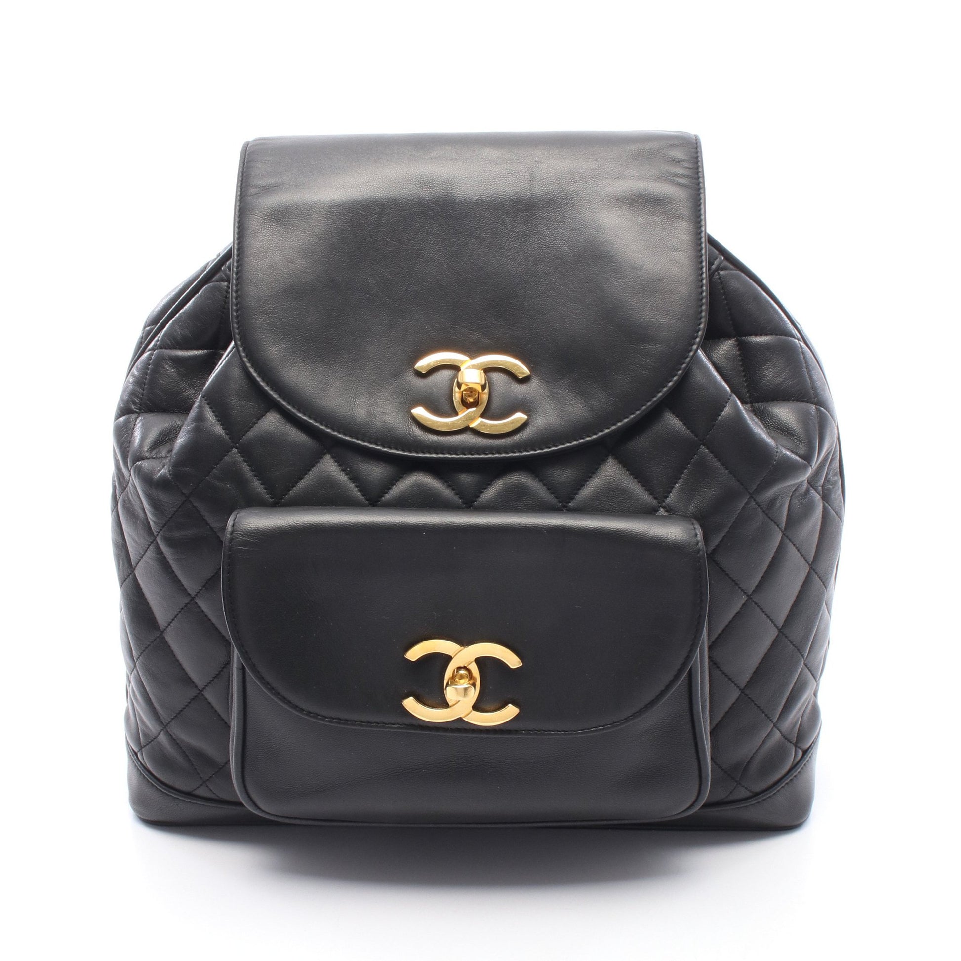 マトラッセ バックパック リュックサック ラムスキン ブラック ゴールド金具 シャネル バッグ CHANEL