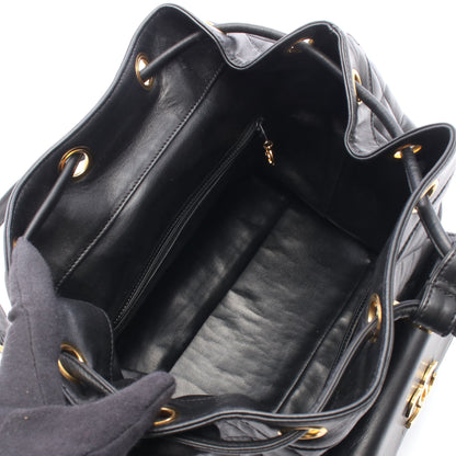 マトラッセ バックパック リュックサック ラムスキン ブラック ゴールド金具 シャネル バッグ CHANEL