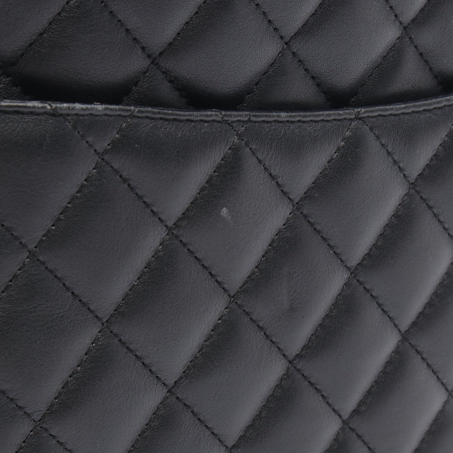 カンボンライン ラージ ショルダーバッグ トートバッグ レザー ブラック ホワイト シルバー金具 シャネル バッグ CHANEL