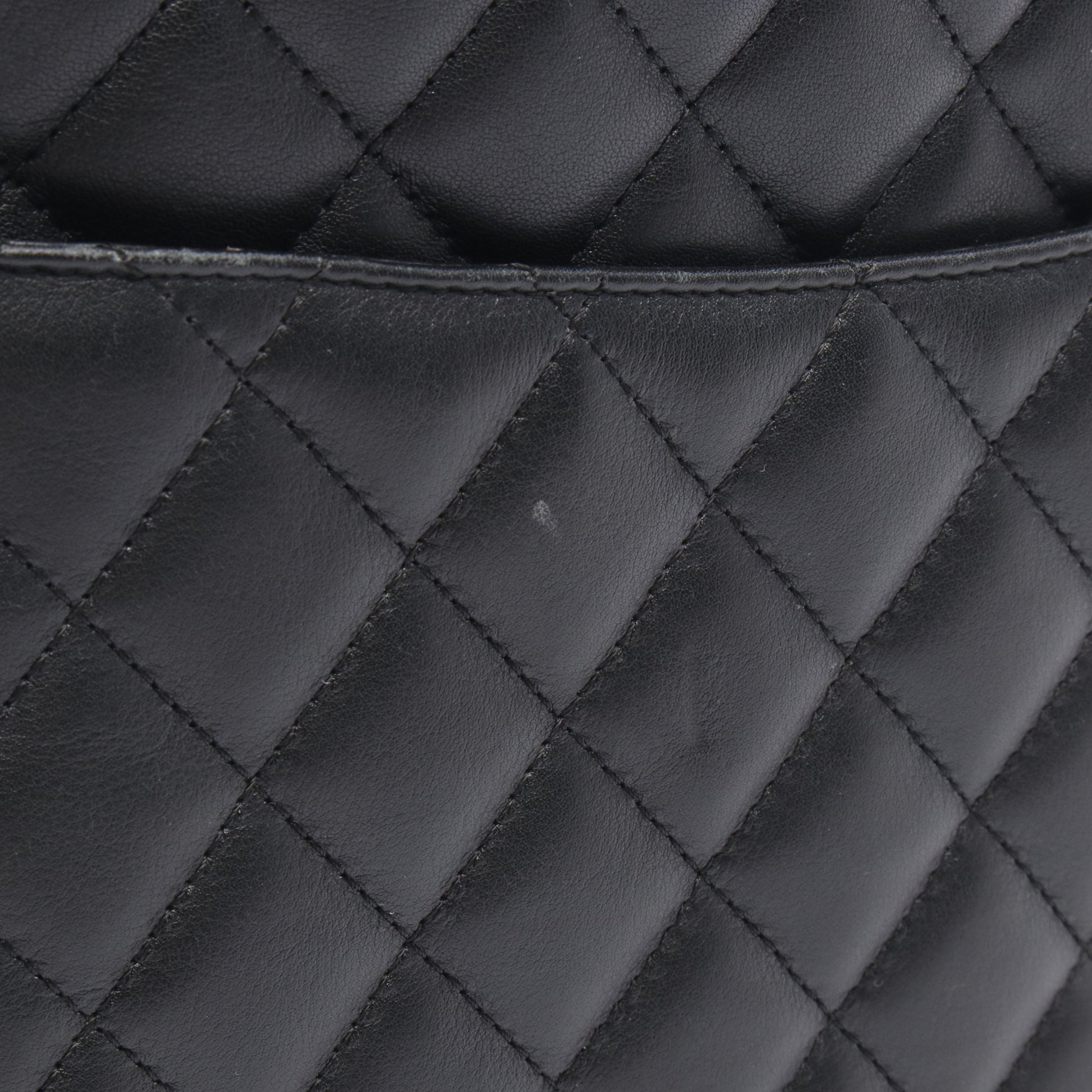 カンボンライン ラージ ショルダーバッグ トートバッグ レザー ブラック ホワイト シルバー金具 シャネル バッグ CHANEL