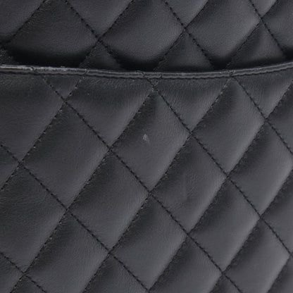 カンボンライン ラージ ショルダーバッグ トートバッグ レザー ブラック ホワイト シルバー金具 シャネル バッグ CHANEL